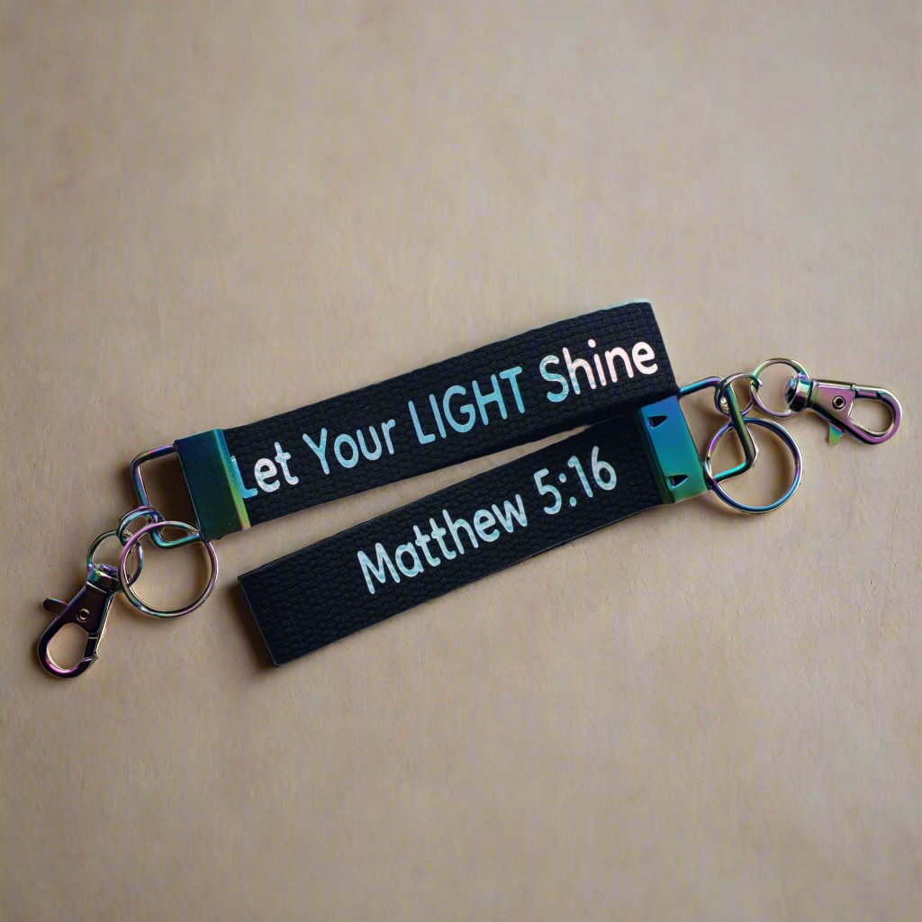 Let Your Light Shine Holographic Keychain Wristlet