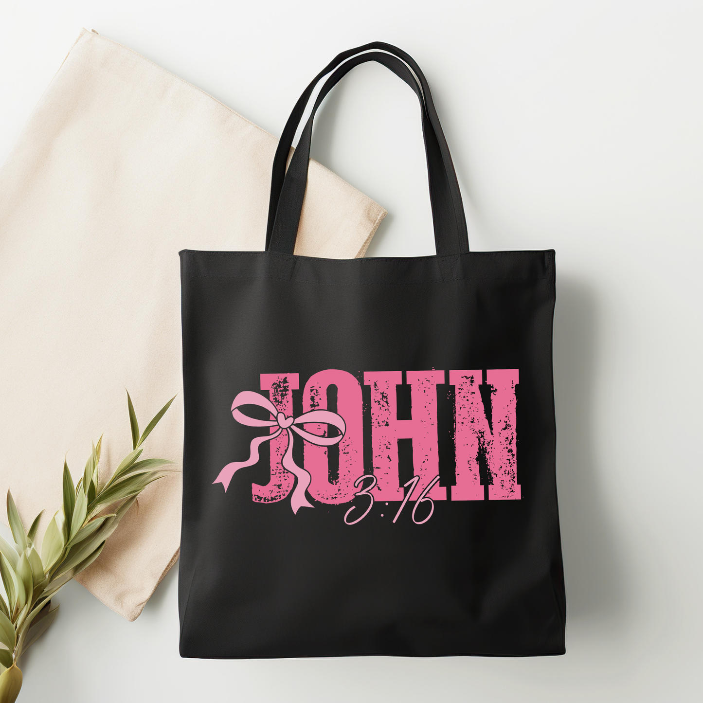John 3:16 Coquette Aesthetic Canvas Tote Bag