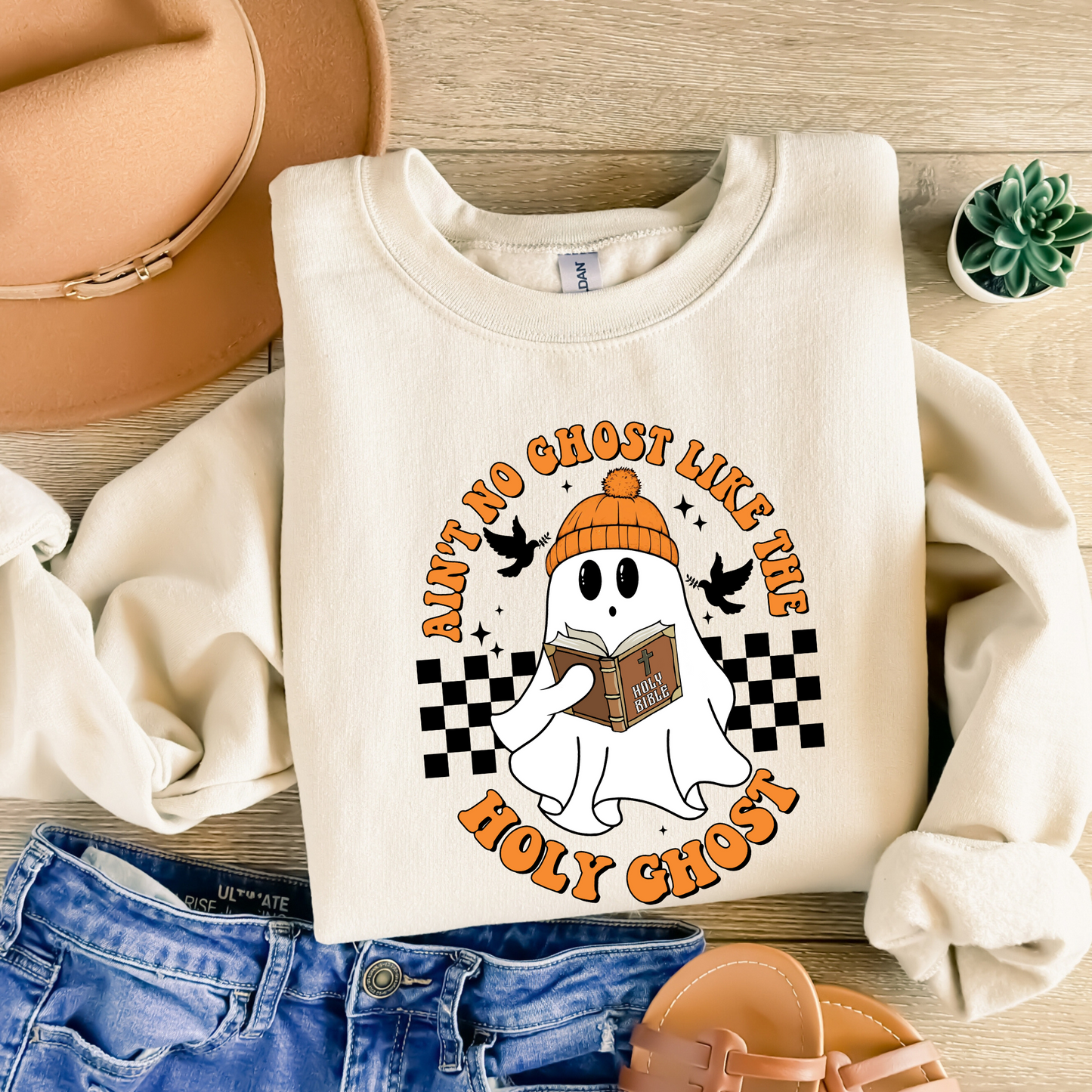 “Ain’t No Ghost Like the Holy Ghost” Faith Sweatshirt – Cozy Fall Christian Pullover