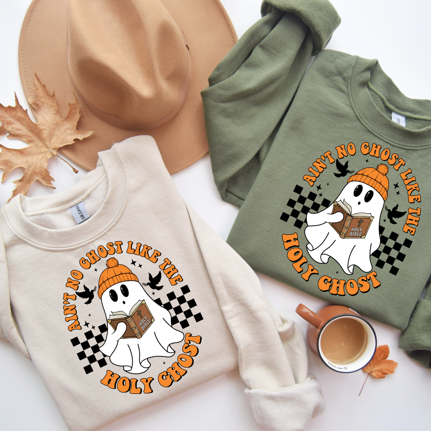 “Ain’t No Ghost Like the Holy Ghost” Faith Sweatshirt – Cozy Fall Christian Pullover
