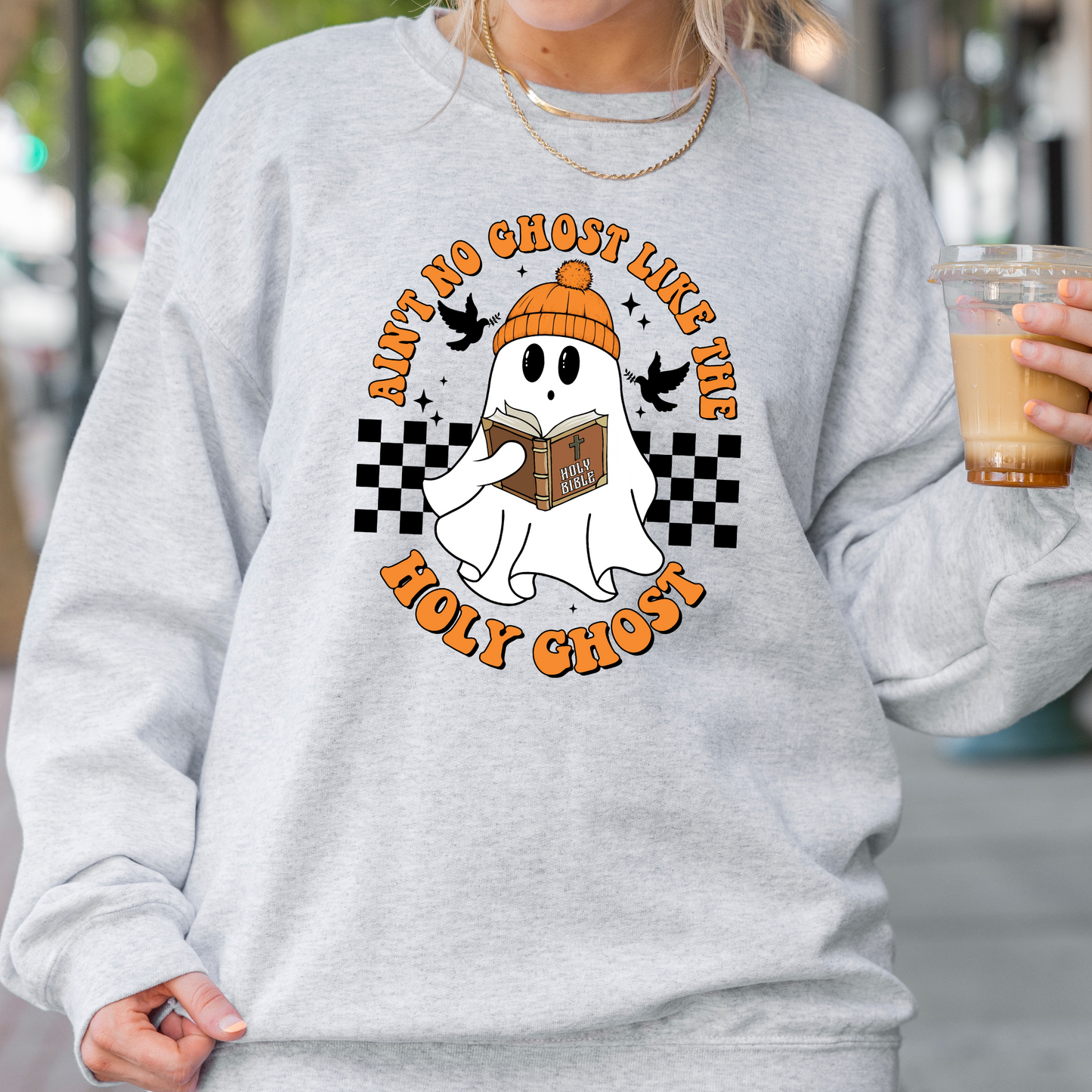 “Ain’t No Ghost Like the Holy Ghost” Faith Sweatshirt – Cozy Fall Christian Pullover