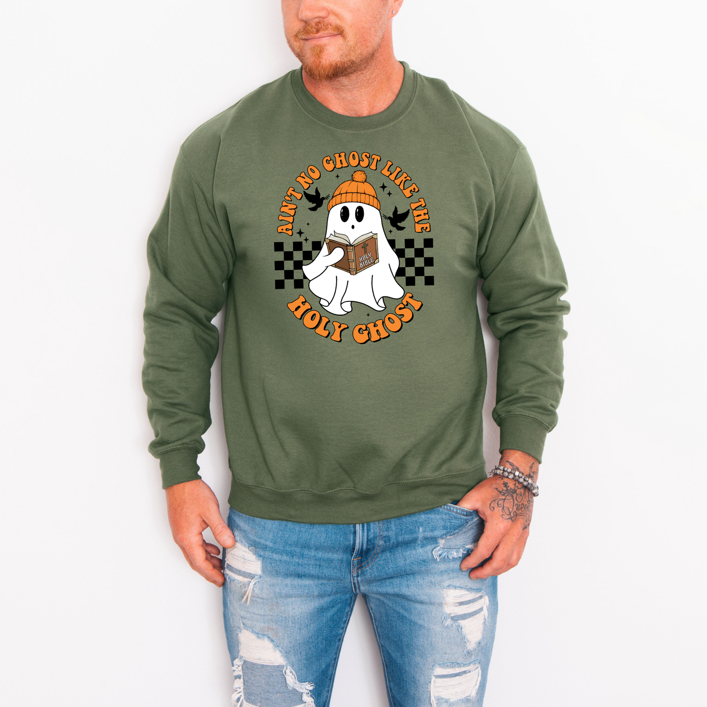 “Ain’t No Ghost Like the Holy Ghost” Faith Sweatshirt – Cozy Fall Christian Pullover