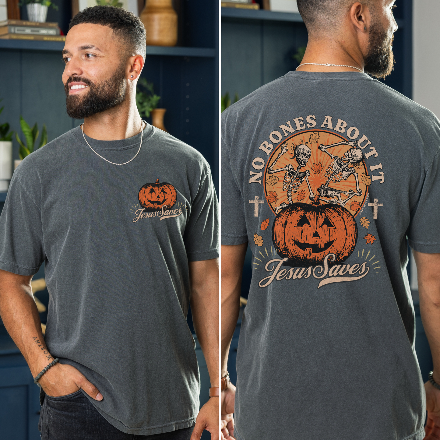 No Bones About It, Jesus Saves - Christian Halloween t-shirt