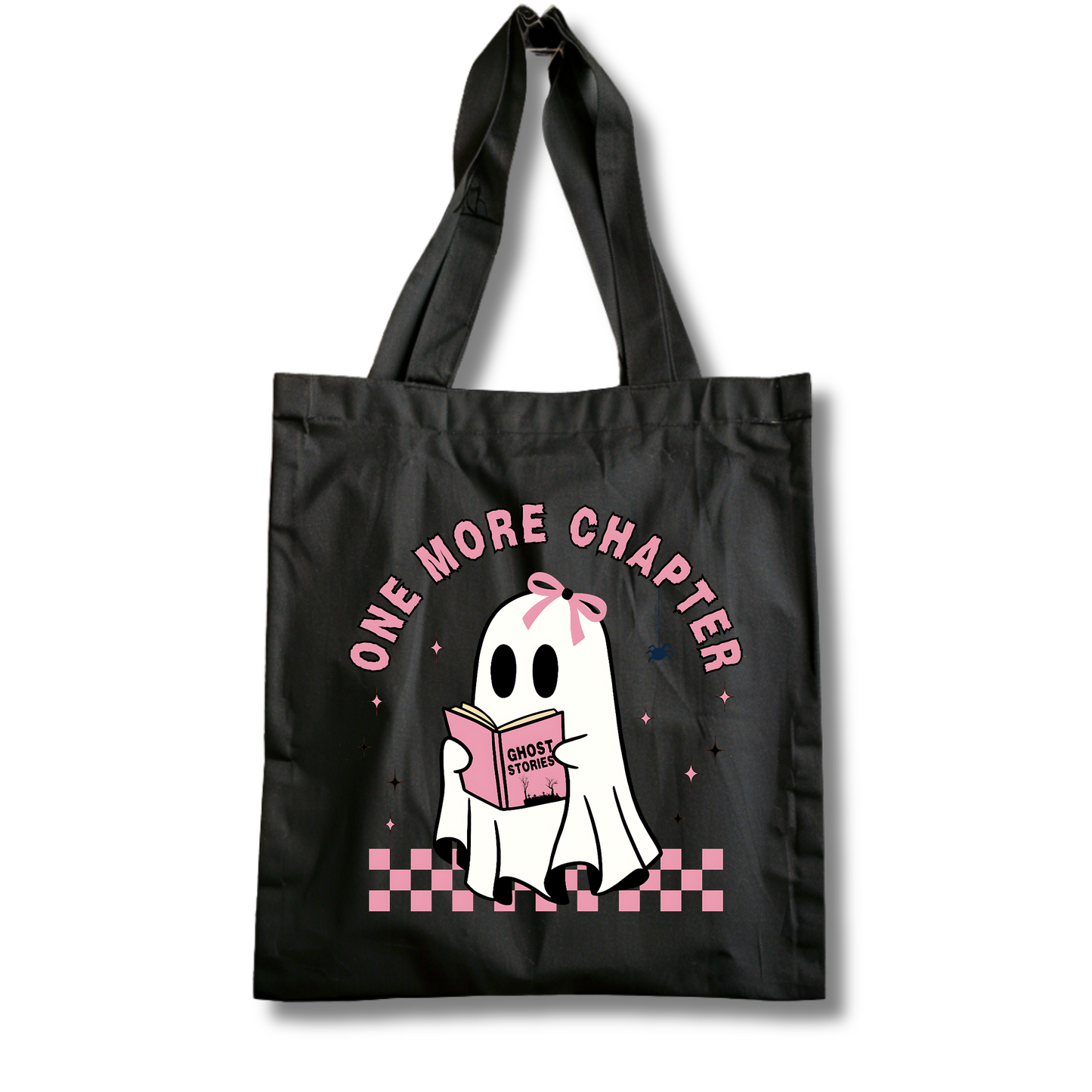 One More Chapter Canvas Tote Bag – Christian Halloween Bookish Ghost