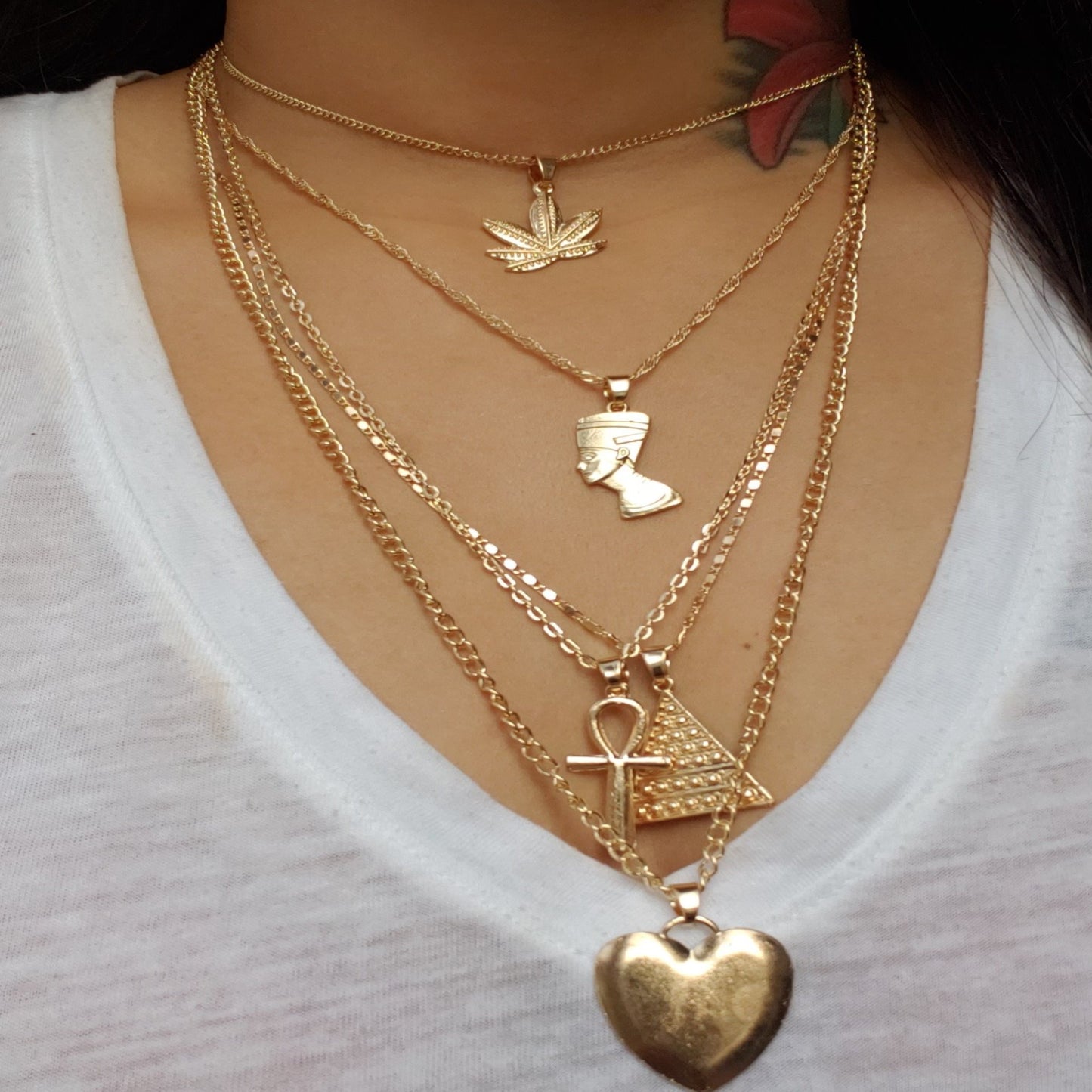 Egyptian Multi-layered Gold Necklace