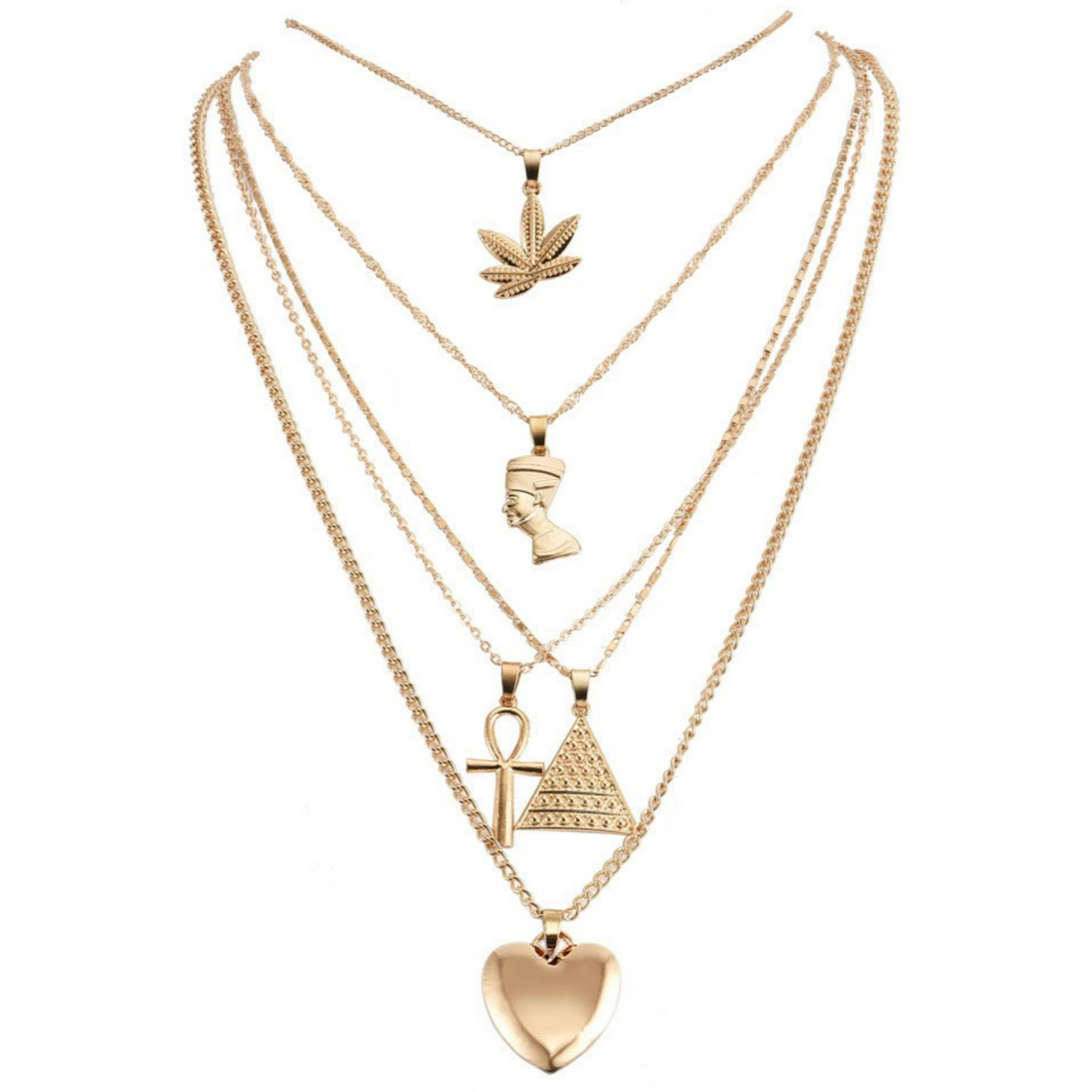 Egyptian Multi-layered Gold Necklace