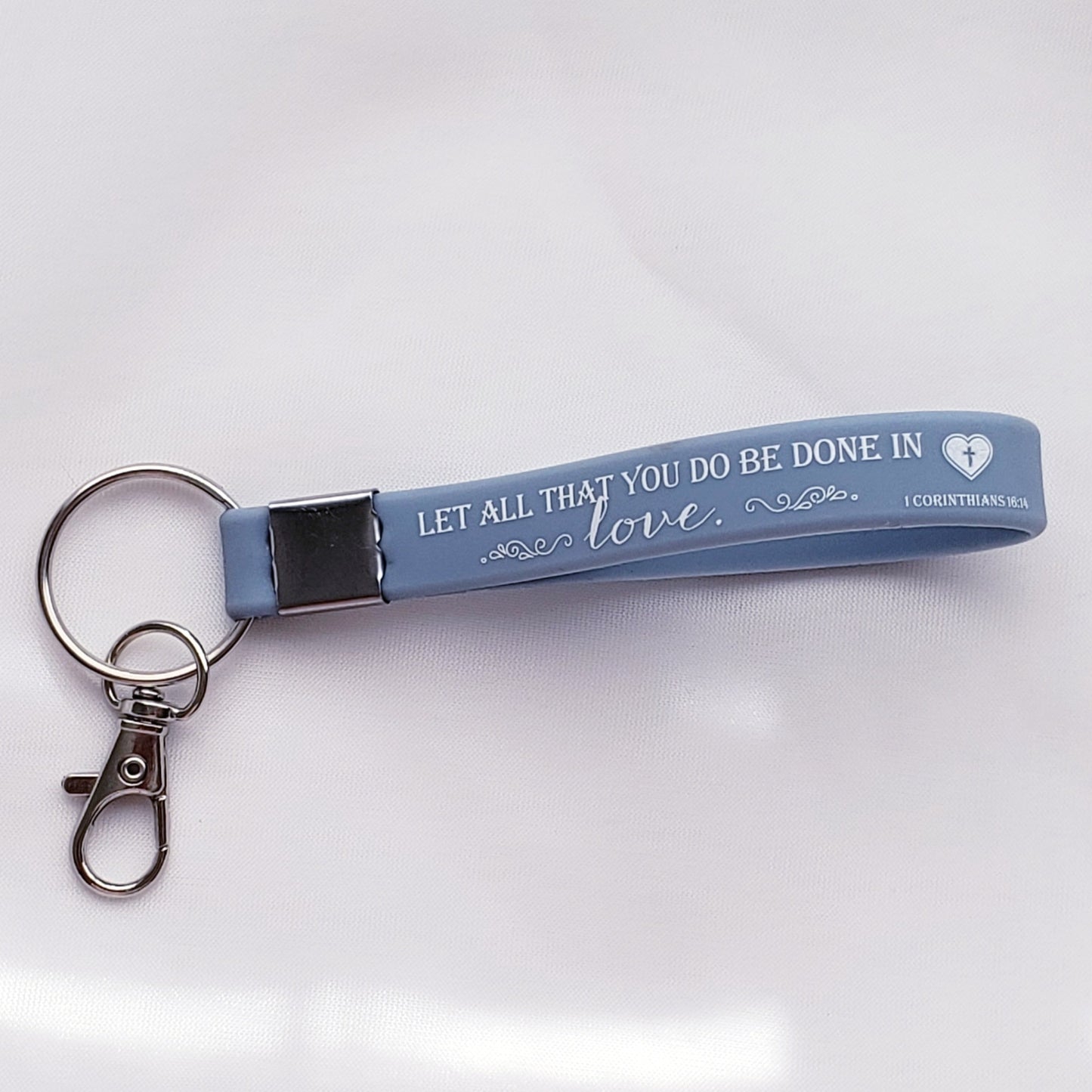 Bible Verse Keychain With Silver Clip