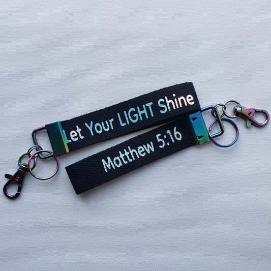 Let Your Light Shine Holographic Keychain Wristlet