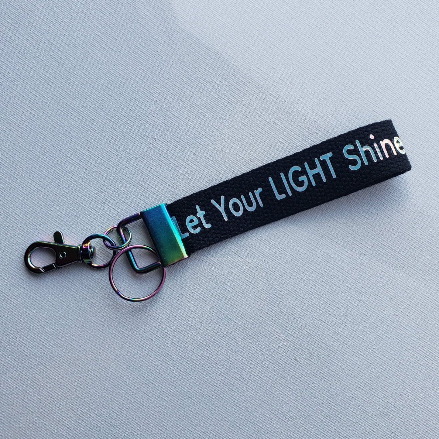 Let Your Light Shine Holographic Keychain Wristlet