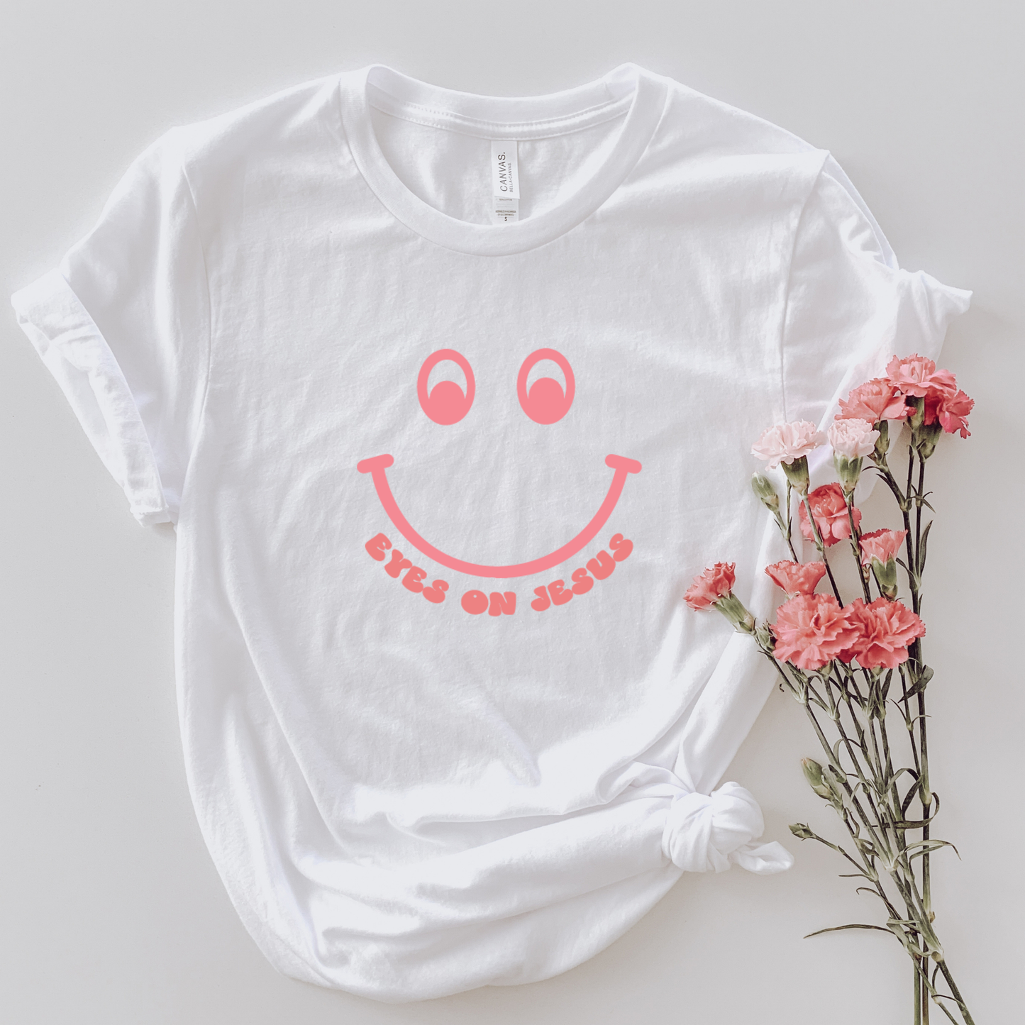 Eyes on Jesus Retro Smiley Face Graphic Tee