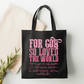 John 3:16 Pink Bow Tote Bag
