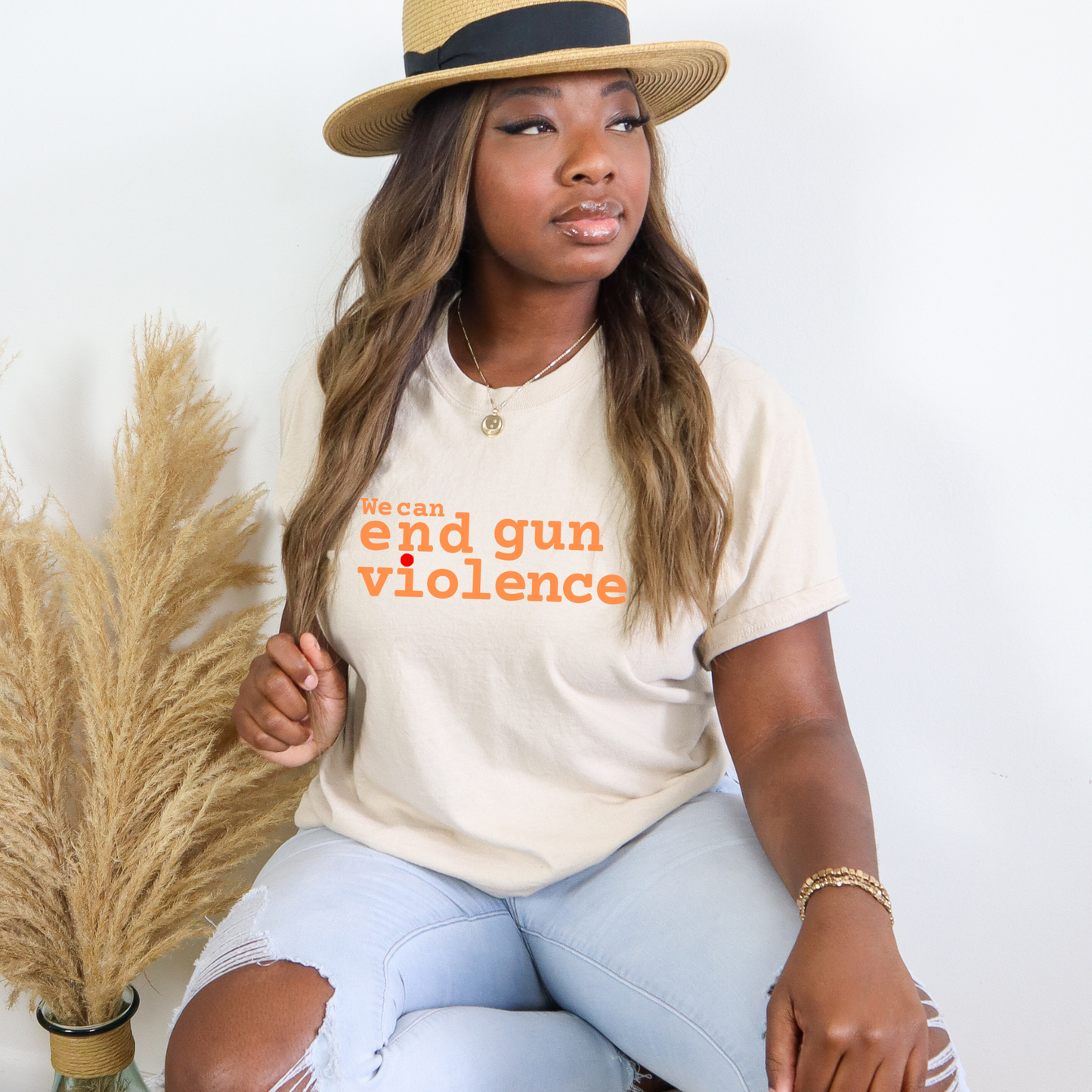 End gun violence tan t-shirt