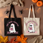 One More Chapter Canvas Tote Bag – Christian Halloween Bookish Ghost