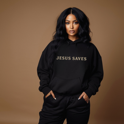 Black hoodie Jesus saves black hoodie