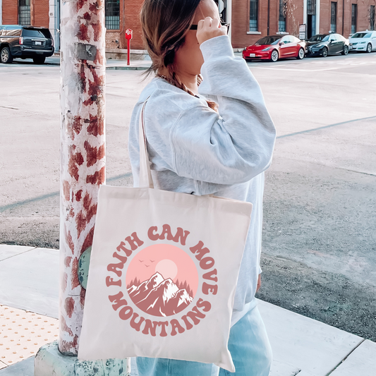 Canvas - Faith Can Move Mountains Tote