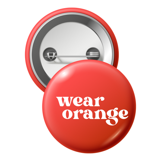 Wear Orange Red Pin Button