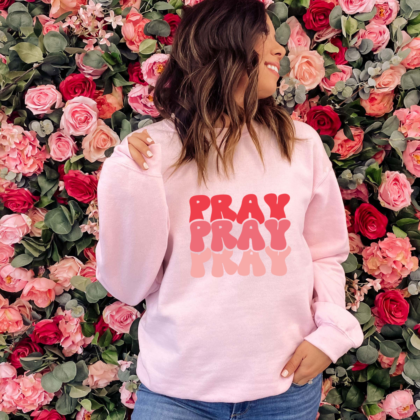 Retro Pray Crewneck Sweatshirt